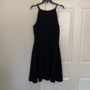 love…ady - Junior Black Halter Neck Mini/Midi Flowy Fit and Flared Dress